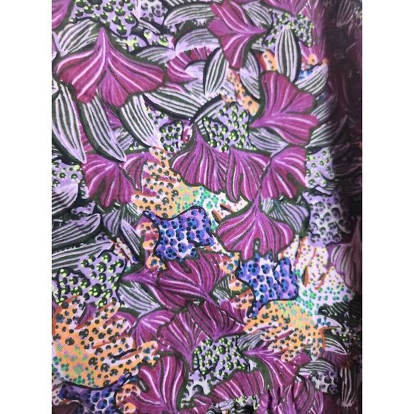 Kika Vargas for Target Purple Floral Puff Sleeve 100% Cotton Wrap Blouse size 3X - Picture 8 of 10